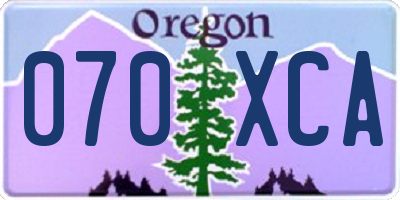 OR license plate 070XCA