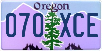 OR license plate 070XCE
