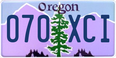 OR license plate 070XCI