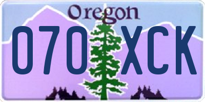 OR license plate 070XCK