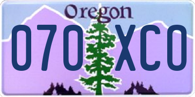 OR license plate 070XCO