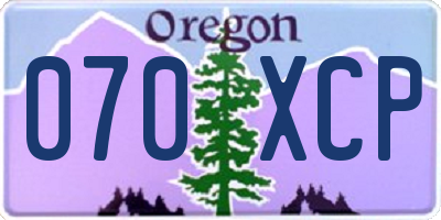 OR license plate 070XCP