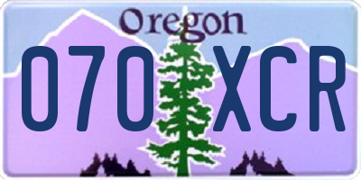 OR license plate 070XCR