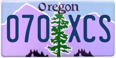 OR license plate 070XCS