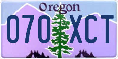 OR license plate 070XCT
