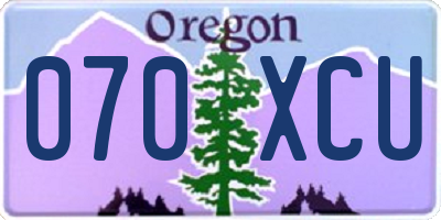 OR license plate 070XCU