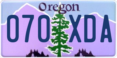 OR license plate 070XDA