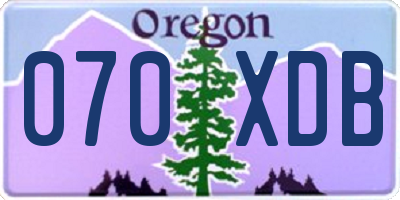 OR license plate 070XDB