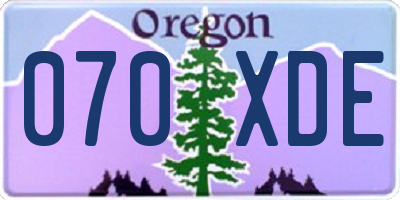 OR license plate 070XDE