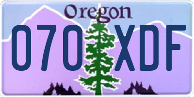 OR license plate 070XDF