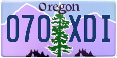 OR license plate 070XDI