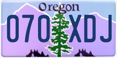 OR license plate 070XDJ
