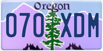 OR license plate 070XDM