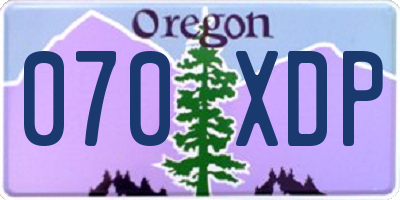 OR license plate 070XDP