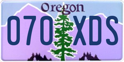 OR license plate 070XDS