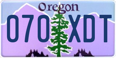 OR license plate 070XDT