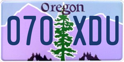 OR license plate 070XDU