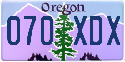 OR license plate 070XDX