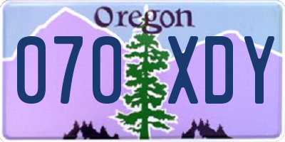 OR license plate 070XDY
