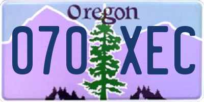 OR license plate 070XEC
