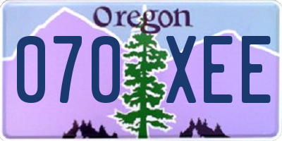 OR license plate 070XEE