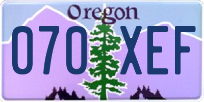 OR license plate 070XEF