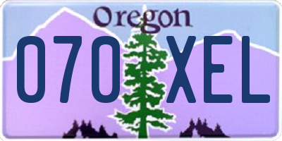 OR license plate 070XEL