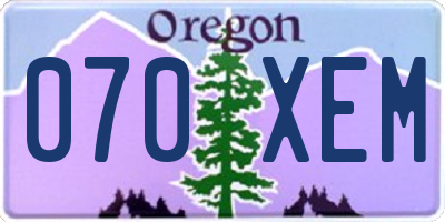 OR license plate 070XEM