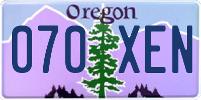 OR license plate 070XEN