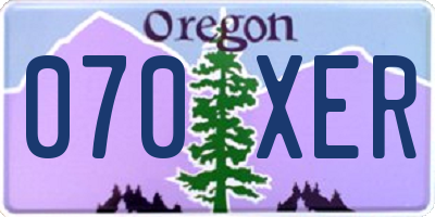 OR license plate 070XER