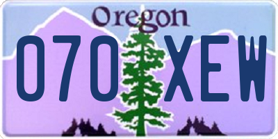 OR license plate 070XEW