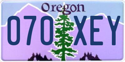 OR license plate 070XEY