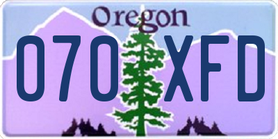 OR license plate 070XFD