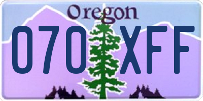 OR license plate 070XFF