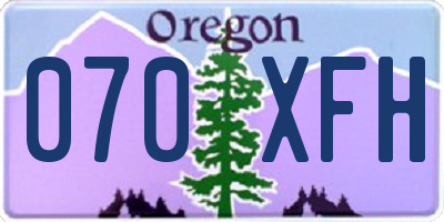 OR license plate 070XFH