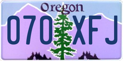 OR license plate 070XFJ