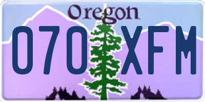 OR license plate 070XFM