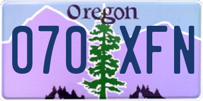 OR license plate 070XFN
