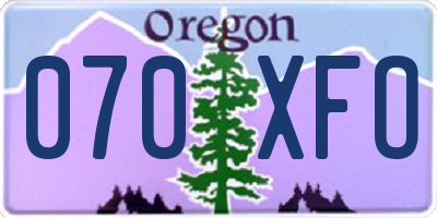 OR license plate 070XFO