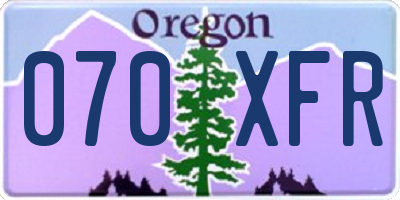 OR license plate 070XFR