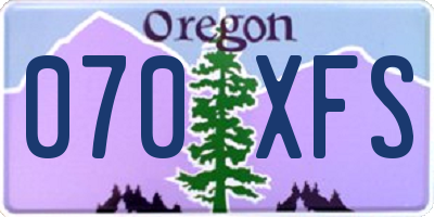 OR license plate 070XFS