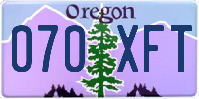 OR license plate 070XFT