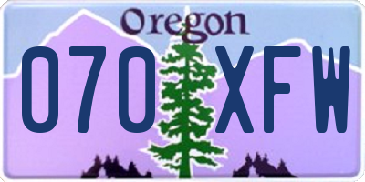 OR license plate 070XFW