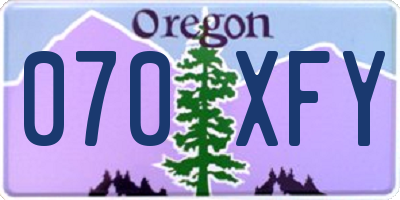 OR license plate 070XFY