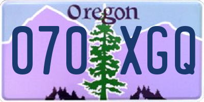 OR license plate 070XGQ