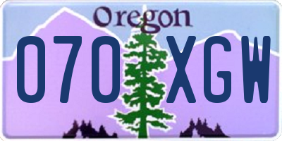 OR license plate 070XGW