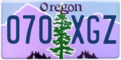 OR license plate 070XGZ