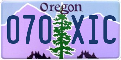 OR license plate 070XIC