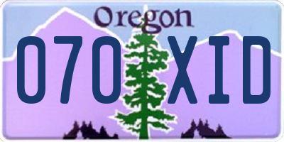 OR license plate 070XID