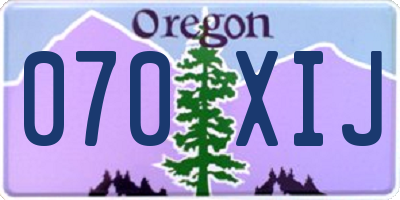 OR license plate 070XIJ